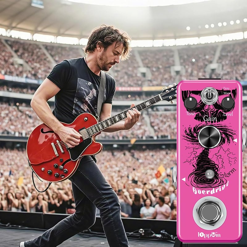IOppWin Tube Screamer Overdrive Guitar Pedal - Dual Modes (Warm/Hot), Metal Housing, True Bypass, LED Status Indicator - Image 4